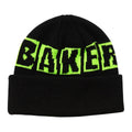 BAKER BRAND LOGO Black/ Green Beanie