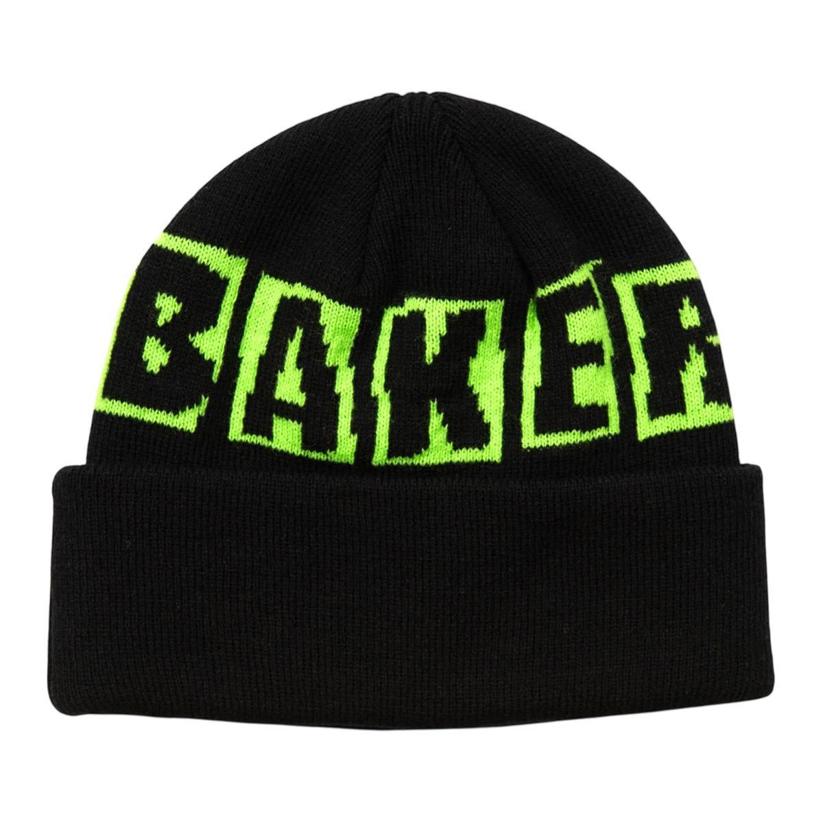 BAKER BRAND LOGO Black/ Green Beanie